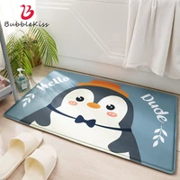 bubble kiss modern cartoon cute penguin pattern floor mat home non slip entry door carpet bathroom water absorption area rug