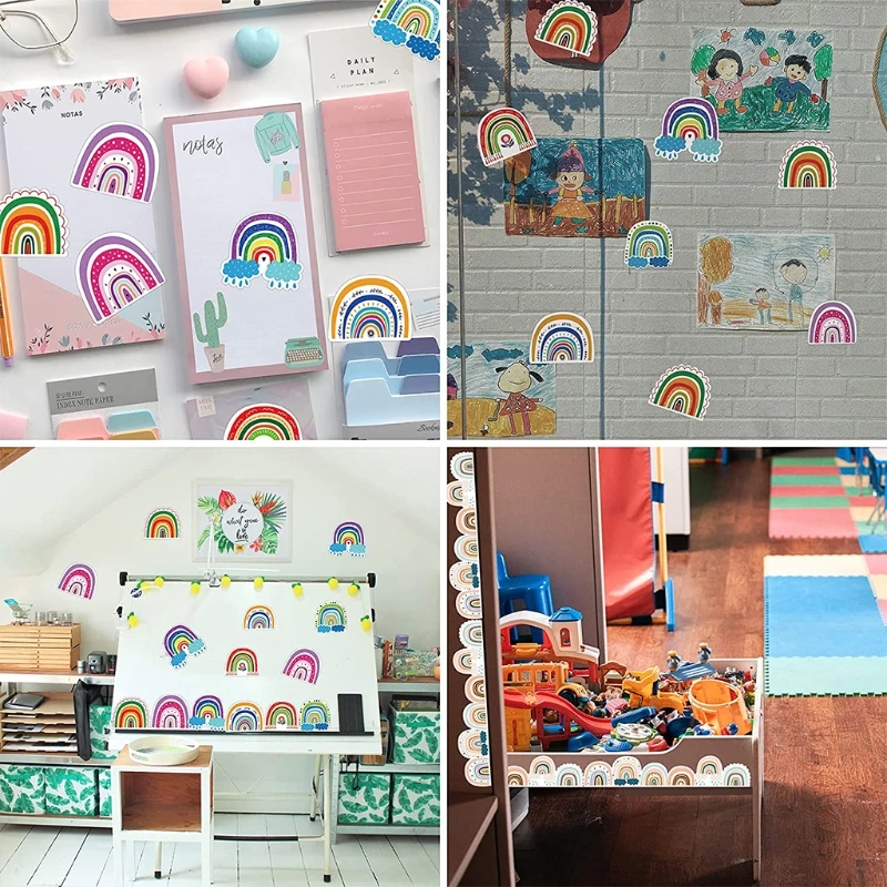 

K92C Colorful Rainbows Decal Beautiful Trendy Graffitied Stickers Wall Stickers Decals Kids Room Kindergarten Nursery Decor