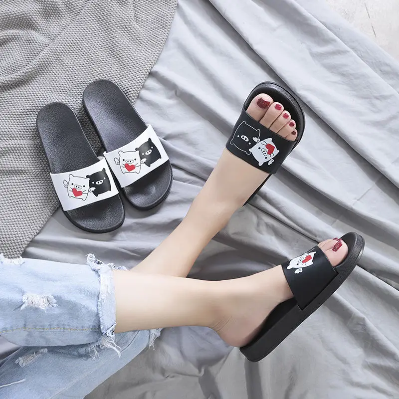

Summer Women Slippers casual for Shoes PVC Cartoon for woman Slippers 2021NWE Non-slip Bathroom Home flip flops for women beach