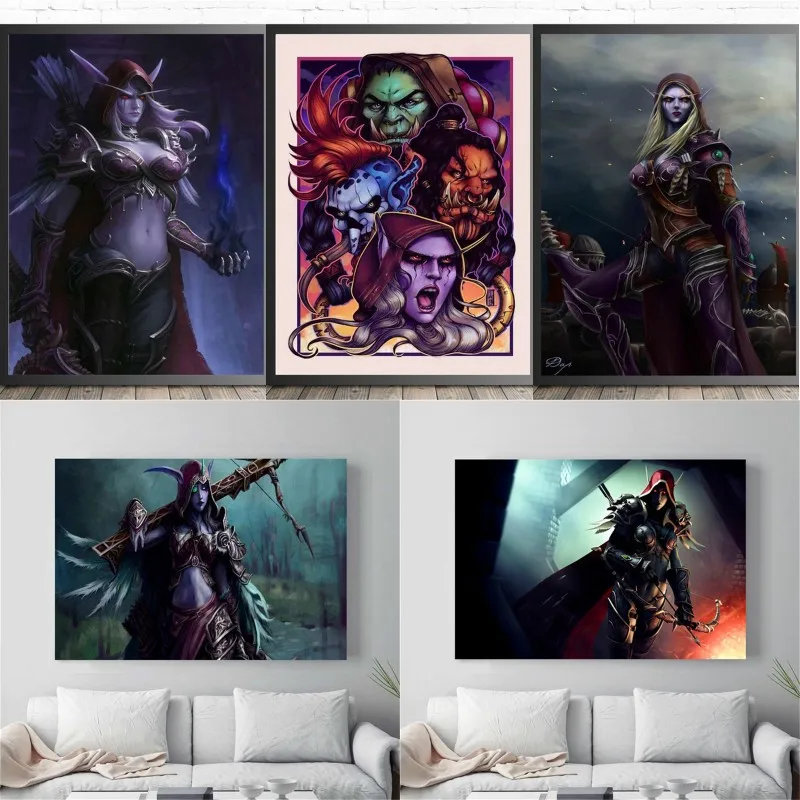 

Sylvanas Windrunner WOW Game Poster And Print Canvas Art Painting Wall Pictures For Living Room Decoration Home Decor No Frame