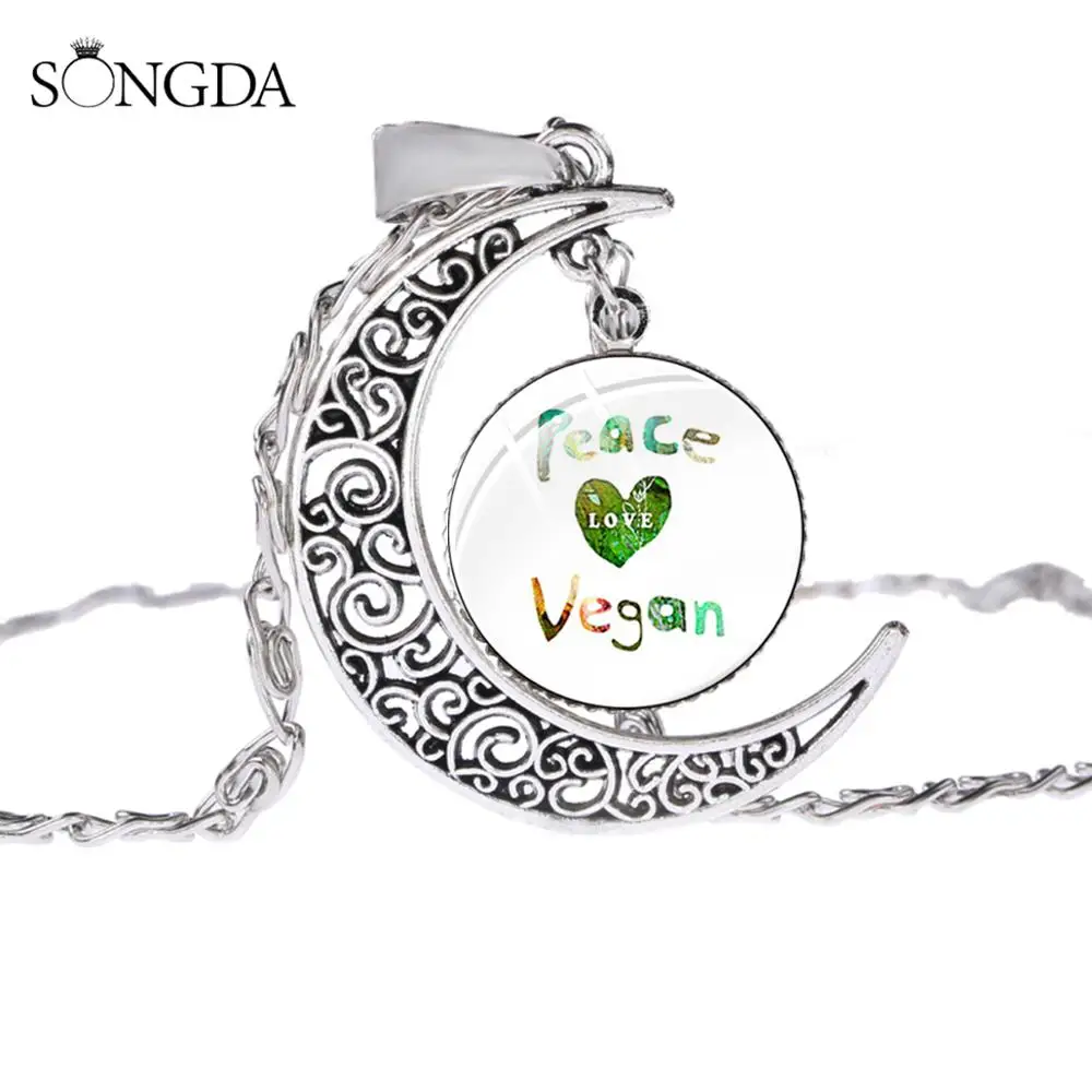 Цепочка чокер Женская со стеклянным куполом и подвеской в виде Луны|Ожерелья с