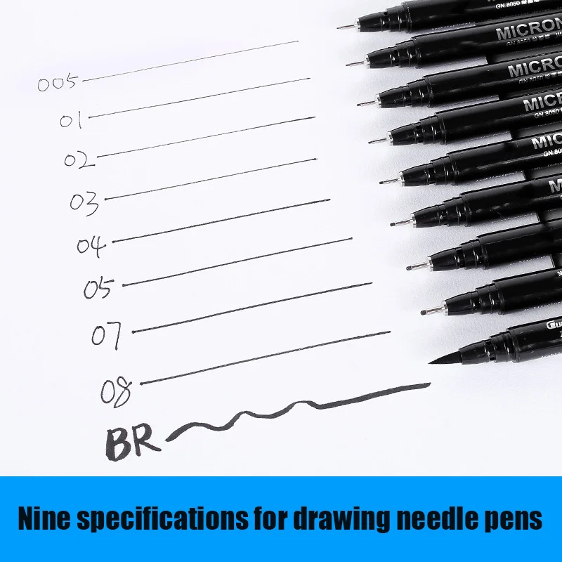 

Black Fine Point Drawing Line Sketch Pen Comic Anime Art Marker Waterproof for Designers FKU66