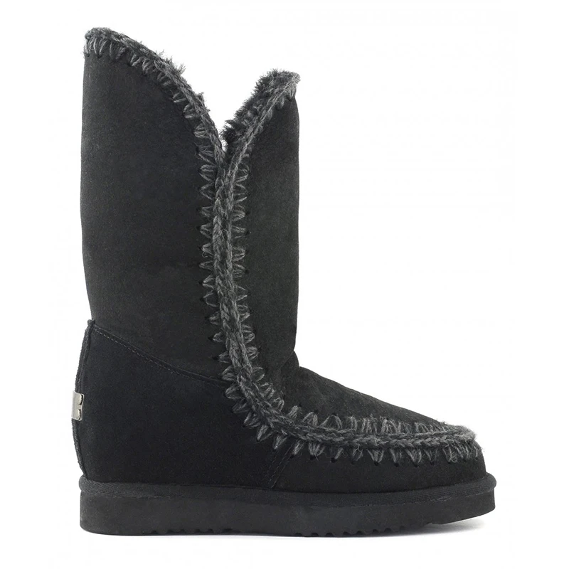 

2022 mou eskimo wedge tall women snow boots sheepskin handmade weave wool ladies ankle boot