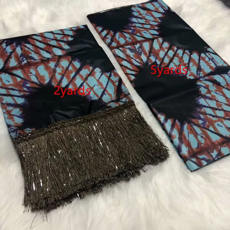 Горячая Африканский Базен riche getzner высокое качество морская парча bazin Lace последний галстук сухой ткани 5+ 2 ярдов/партия