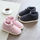 Зимние женские тапочки, ботильоны для снега, домашняя хлопковая обувь, Нескользящие мягкие теплые домашние плюшевые тапочки для пар