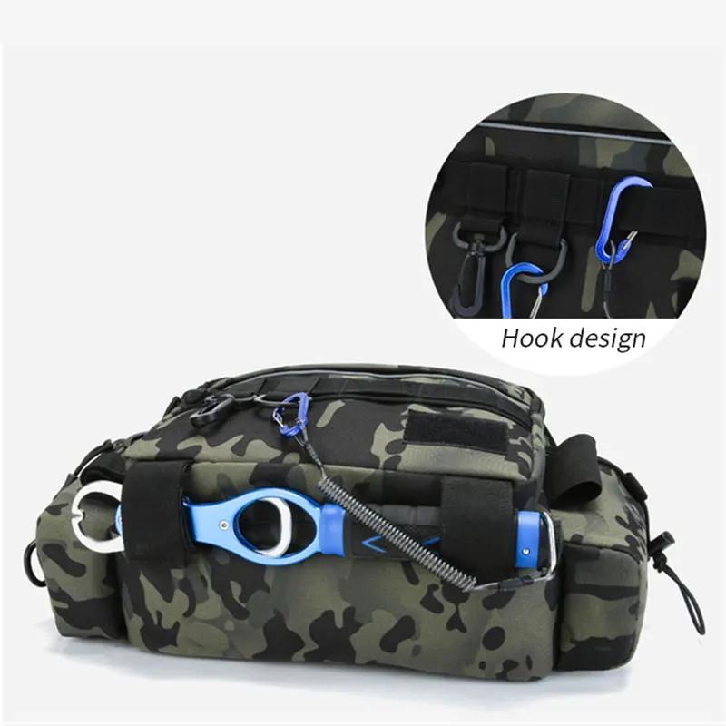

Multifunctional Fishing Tackle Bags Male Sports Waterproof Single Shoulder 2Layer Waist Pack Storage Outdoor Crossbody Bags