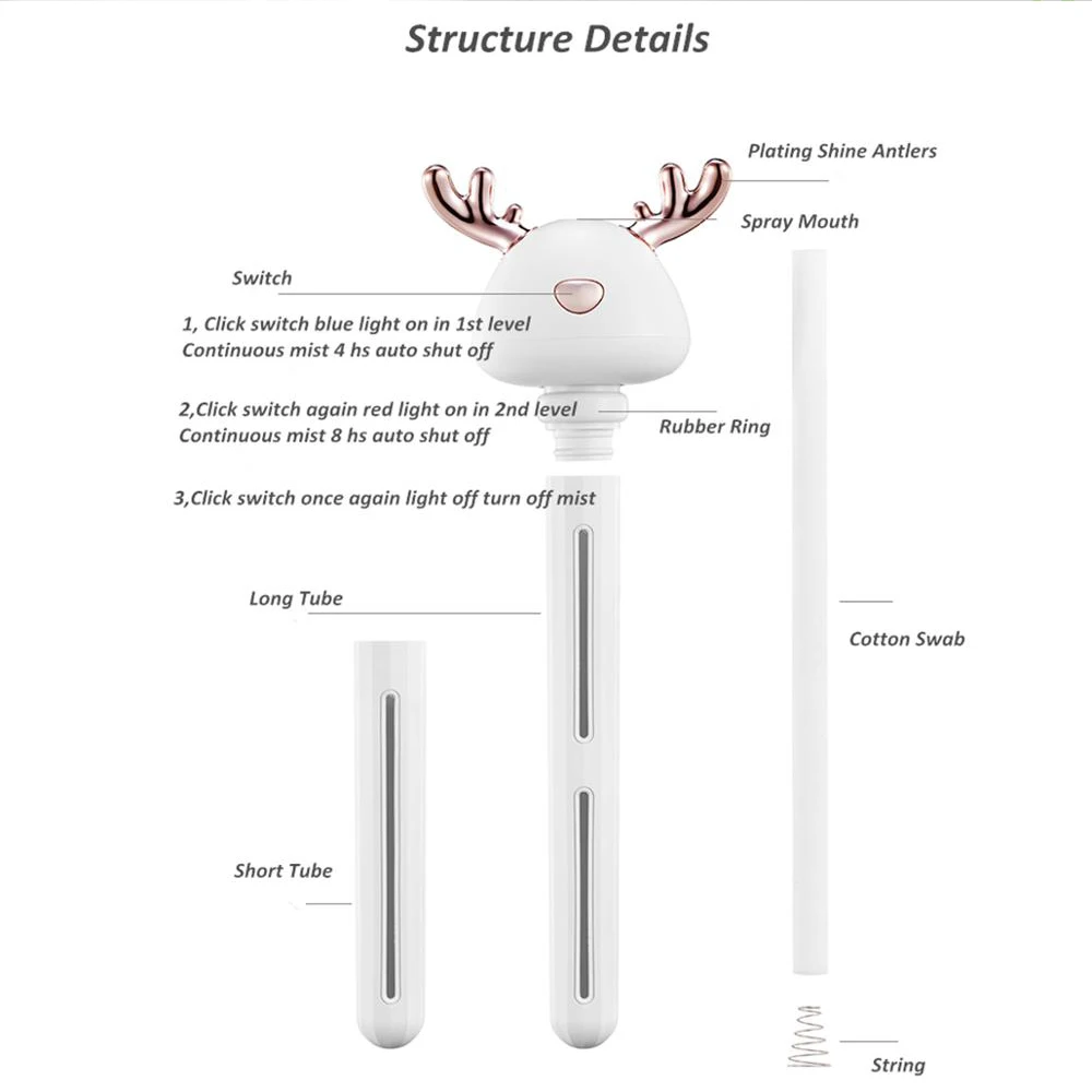 Мини увлажнитель воздуха с изображением северного оленя ультразвуковой тихий