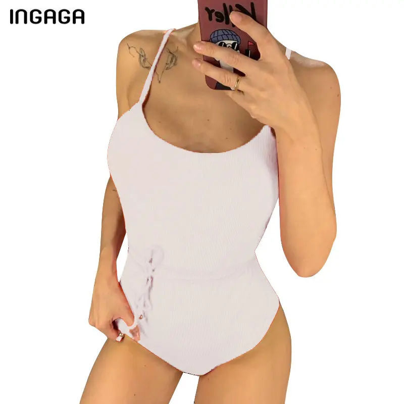 C0568 INGAGA, сексуальный сдельный купальник,, бандаж, боди, Одноцветный, купальник для женщин, с высоким вырезом, купальник,, пляжный, Maillot de bain femme - Цвет: C0568
