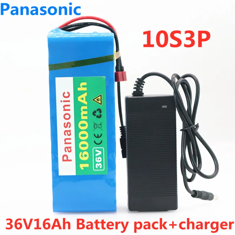 Panasonic 36V 16Ah 10S3P 18650 16000mAh аккумуляторная батарея Модифицированная батарея для электровелосипеда+ 36V 2A зарядное устройство