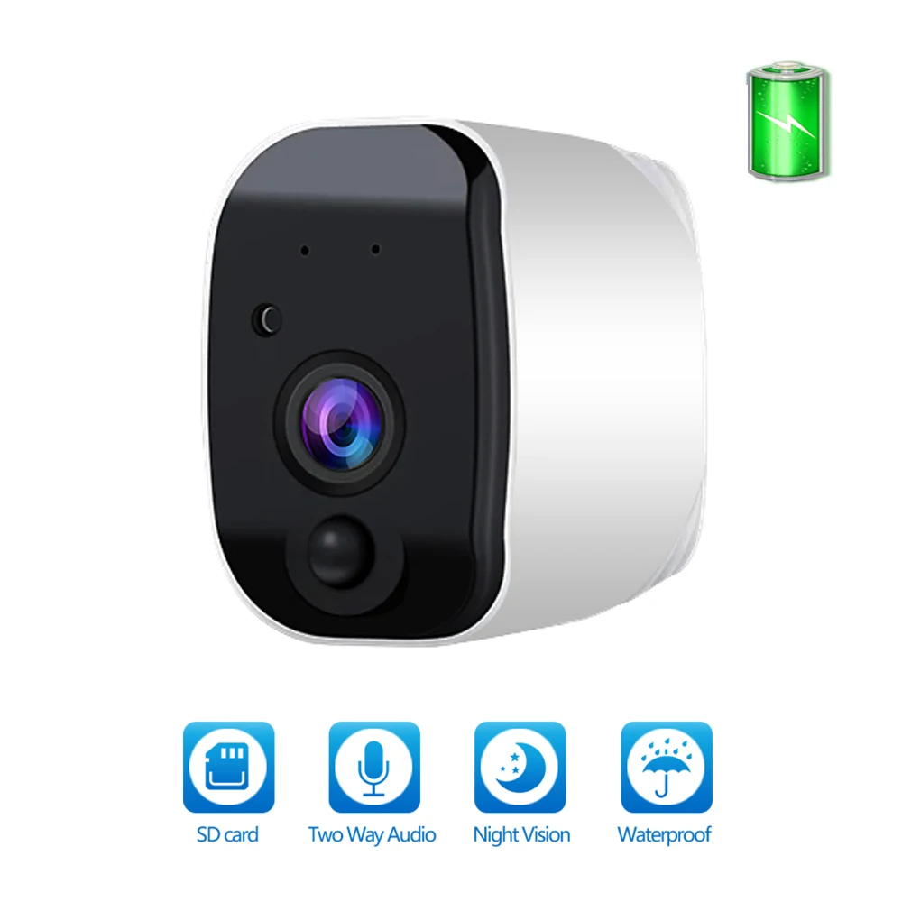 Уличная IP камера 1080p HD батарея WiFi Беспроводная наблюдения 2.0мп Домашняя