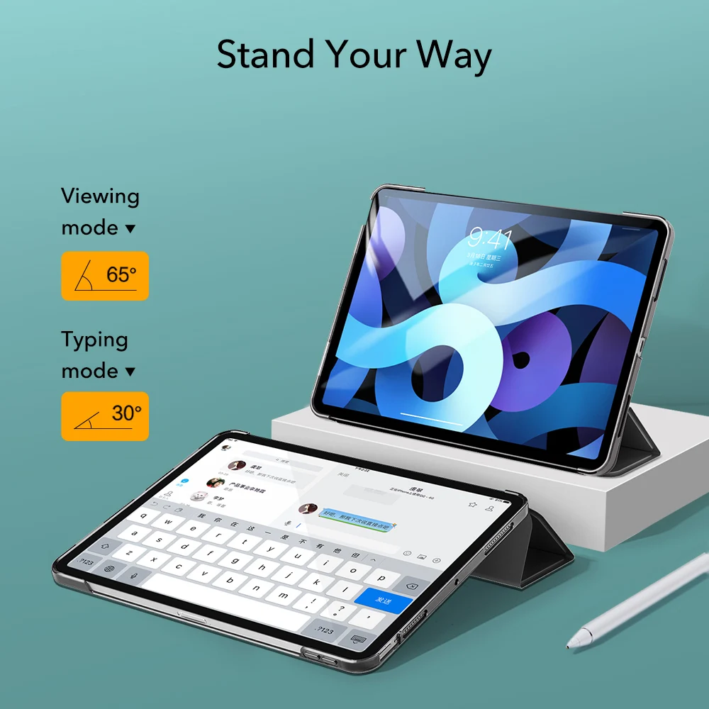 esr for ipad air 4 case for ipad air 2020 case trifold magnetic smart cover for ipad air 4 funda folio case and screen protector free global shipping