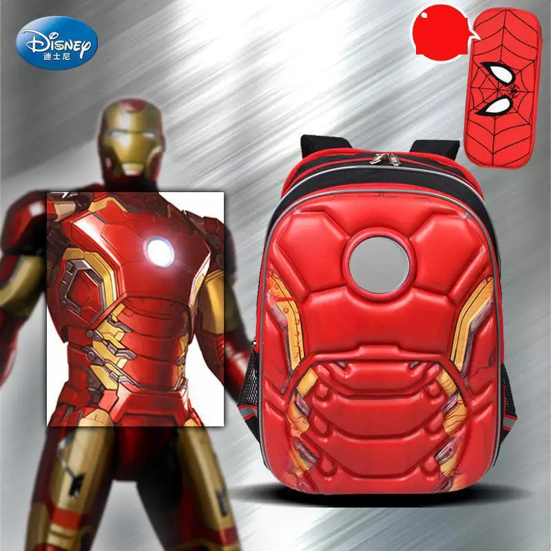Оригинальный школьный портфель для мальчиков, учеников начальной школы, класс 1-3-4, Marvel, Капитан Америка, Железный человек, детский рюкзак дл...