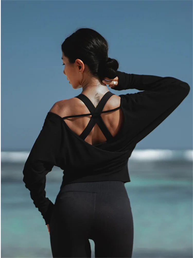 Белая Спортивная рубашка Oyoo в рубчик с длинным рукавом свитер для тренажерного