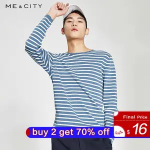 Бренд Me  city, полосатый базовый свитер для мужчин, круглый вырез, осенняя мода, длинный рукав, вязаный мужской высококачественный хлопковый свитер