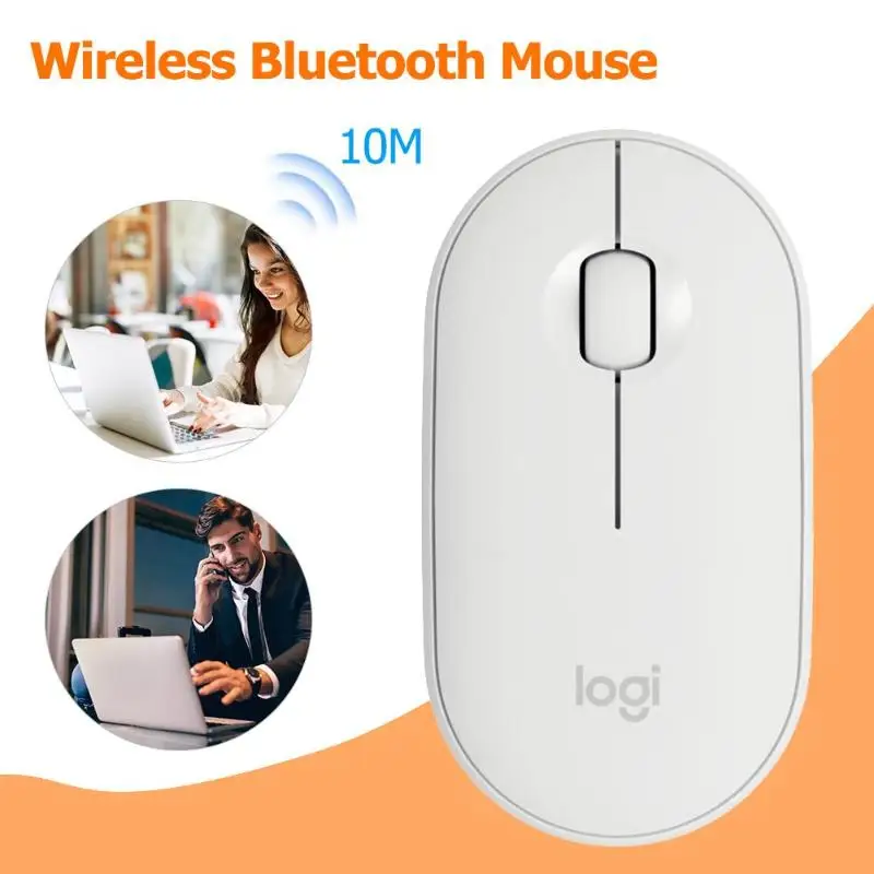 Мышь Logitech PEBBLE Mouse бесшумная беспроводная Тонкая светильник Кая мышь 1000DPI