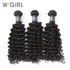 Wigirl глубокая волна 8- 28 30 32 40 дюймов Remy индийские волосы плетение пряди 100% натуральные человеческие волосы 1 3 4 пряди предложения ткачество
