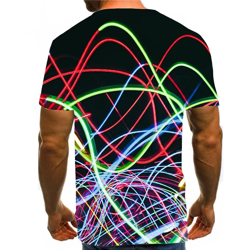 

Men Graphic T Shirts 3D Print Shirt Round Neck Summer Short Sleeve Daily Tops Colorful Tees Rainbow