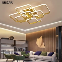 modern chandelier for living room bedroom ac85 265v acrylic aluminum goldenwhitecoffee painted frame ceiling lamp fixtures
