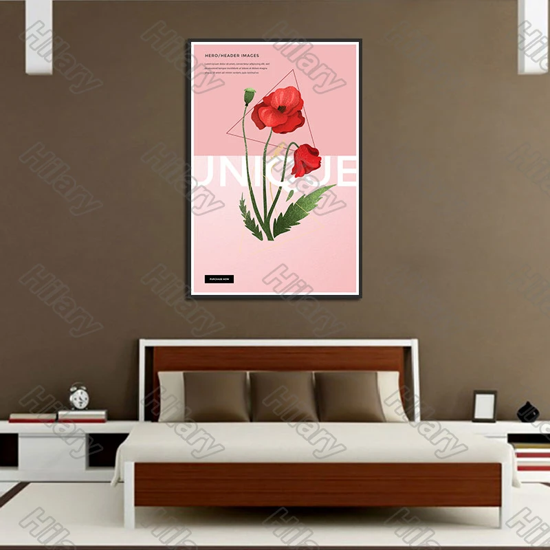 

Beauty Red and Yellow Flowers Plant Posters Canvas Painting and Prints Wall Pictures Decoration for Living Room and Bedroom 3Pcs