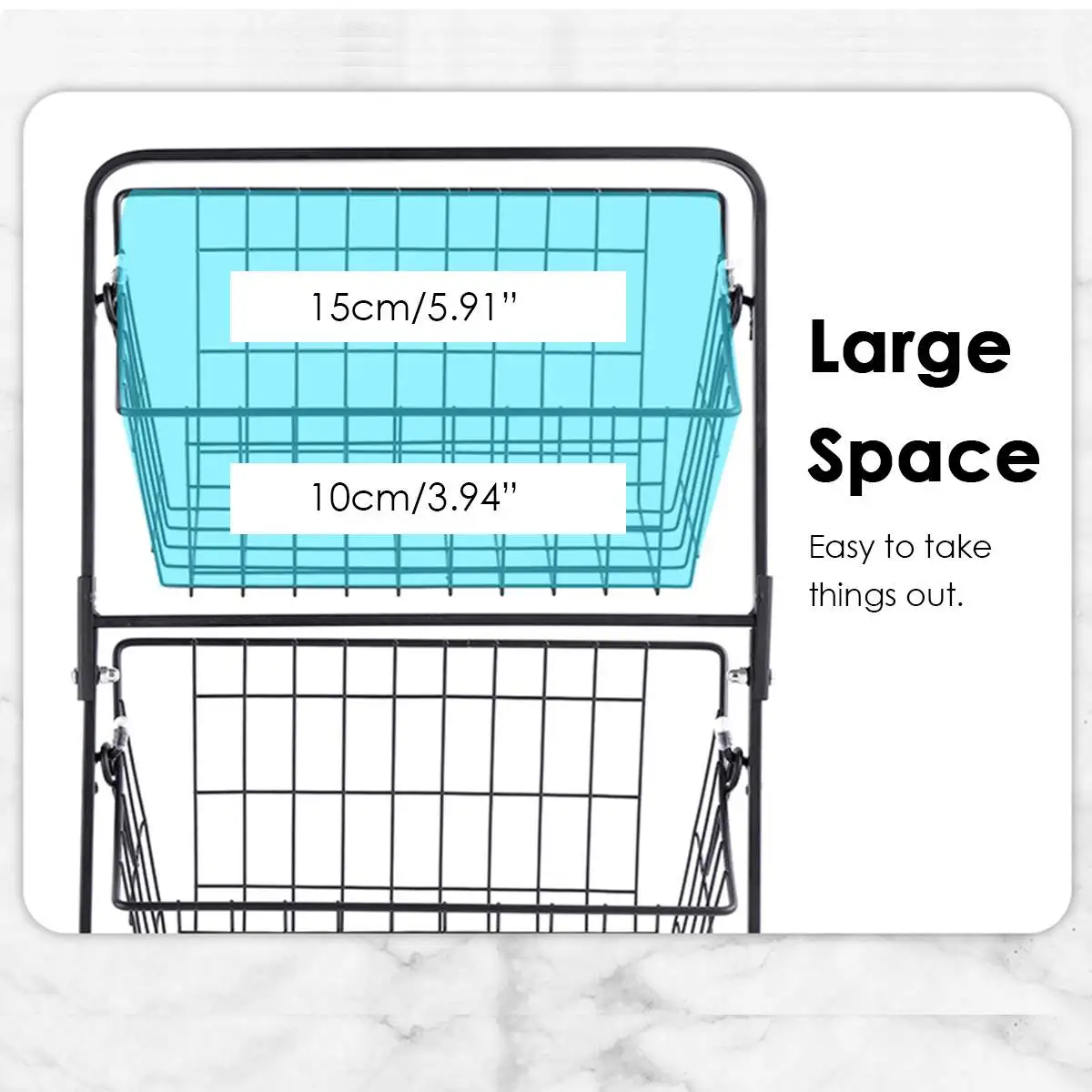 

Iron Storage Shelf Rack for Kitchen Seasoning Organizer Fruits Holder Double Layer Assembly Bathroom Cosmetic Storage Basket