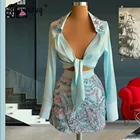 Женское коктейльное платье-русалка, винтажное блестящее платье для выпускного вечера с V-образным вырезом, модель 2021 года