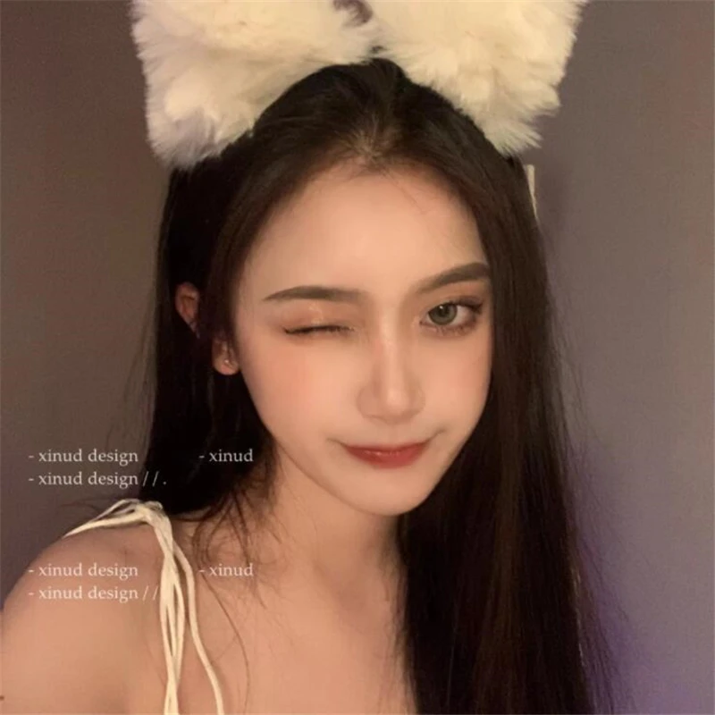 

The New Fox Hair Hoop Two-dimensional Solid Color Plush Performance Hair Accessories Cat Ears Girl Cute Headdress Hair Accessori