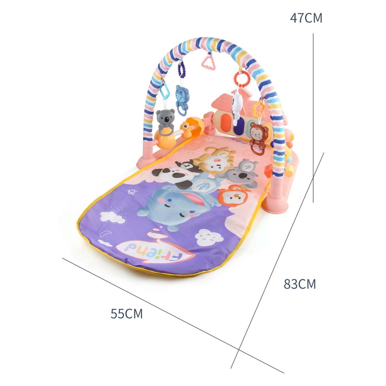 Коврик детский игровой двусторонний нетоксичный с клавиатурой для игр в
