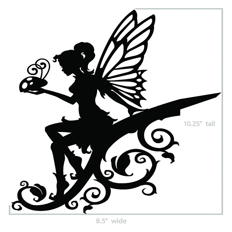 

Butterfly Fairy Metal Silhouette used for Garden and Outdoor Wall Decoration Or as Gifts for Kids DFK889