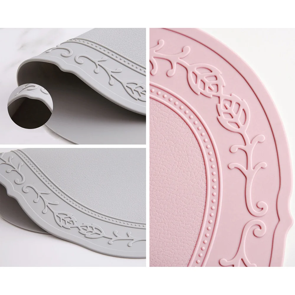 42 5*27 5 см Овальный силиконовый коврик 3D вышивка маслостойкий теплоизоляционный