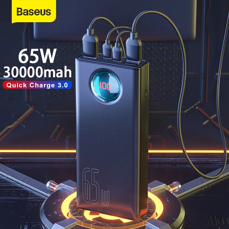 Baseus Power Bank 30000 мАч 65 Вт PD3.0 Быстрая зарядка 3 0 FCP SCP портативное Внешнее зарядное