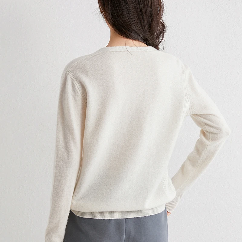 V-neck Soft Women Sweaters 100% Cashmere and Wool Knitting Pullovers Long Sleeve Female Fashion 5Colors Jumpers High quality | Женская