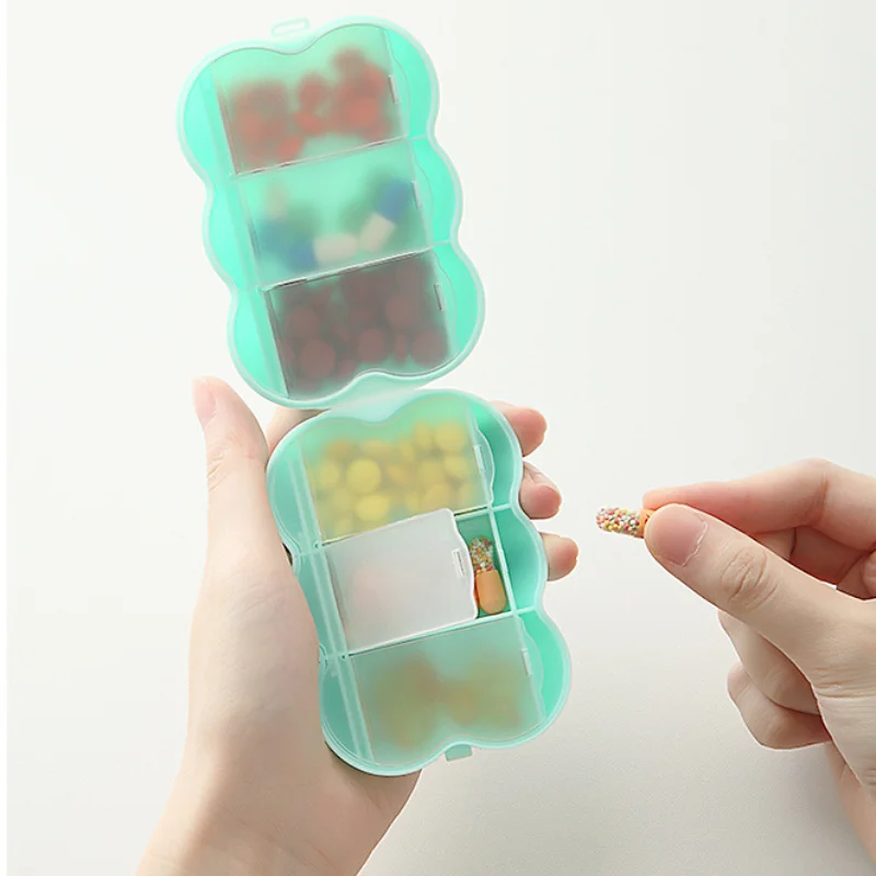 

Pill Box Holder Travel Medicine Storage Organizer Container Drug Tablet Dispenser Independent Lattice Pills Compact Sealed Case