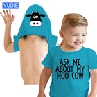 Детская футболка с откидной крышкой, забавная крутая футболка с надписью Ask Me about My Cow, одежда для девочек, детская одежда, летняя одежда для мальчиков, Подарочные костюмы для детей