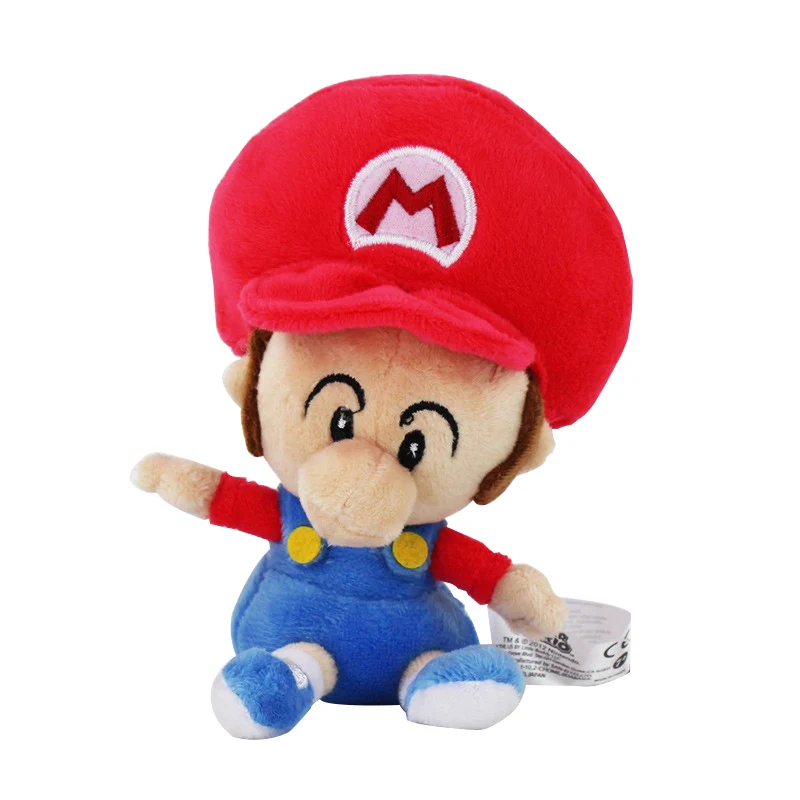 Супер Марио Йоши Гумба застенчивый парень Toadette Diddy Kong бомба Пиранья гриб Nabbit Koopa черепаха гусеница осьминог плюшевые игрушки - Цвет: 14cm baby mario