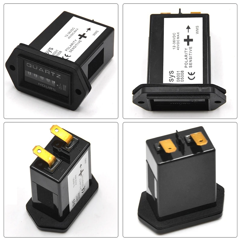 

2PCS DC6-80V Mechanical Hour Meter Hour Meter for Engine Generator Boat Motocross Motor Truck Tractor