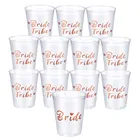 Набор чашек для невесты, Пластиковые полупрозрачные чашки для мальчишников, AS04, надпись Bride Tribe