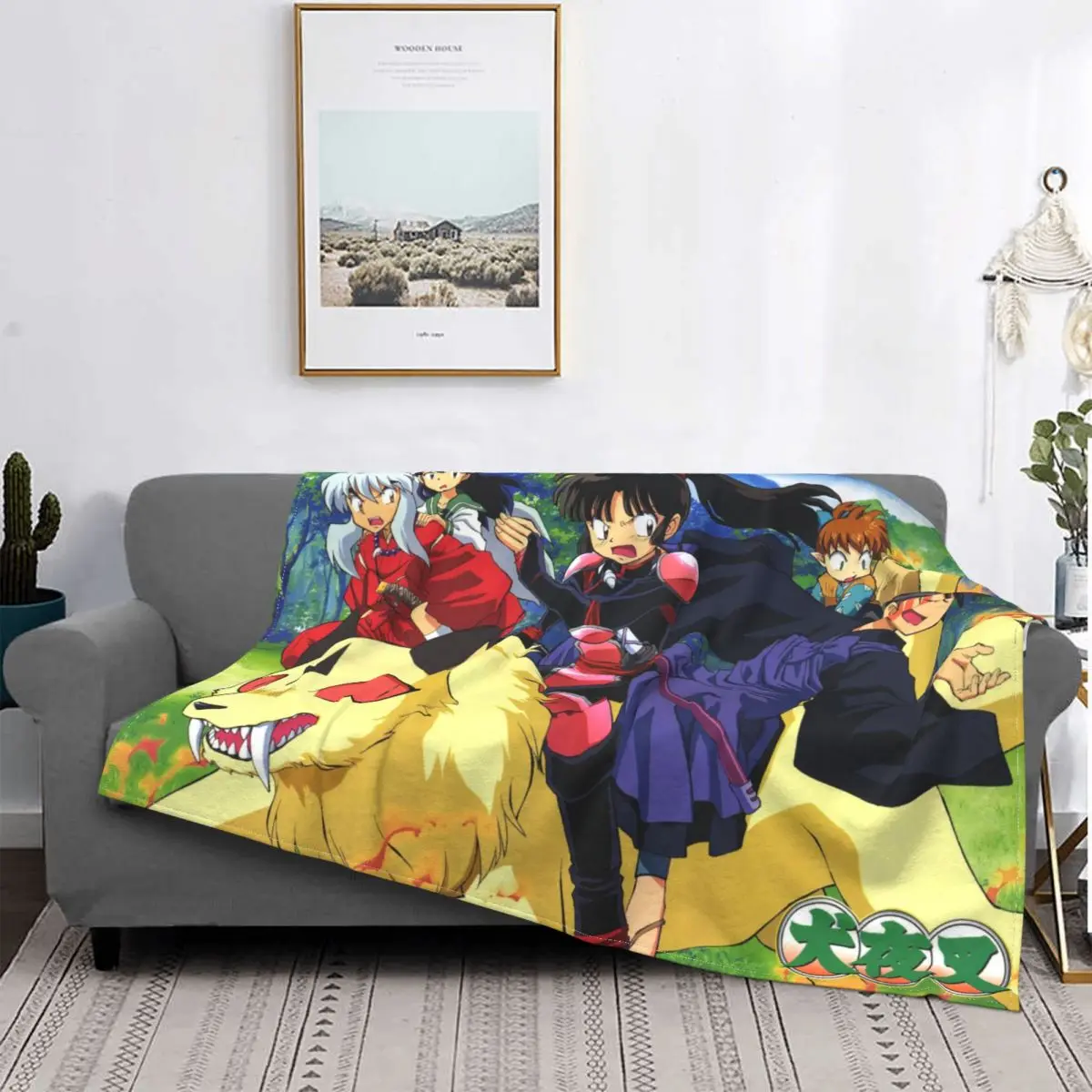 

Искусственное декоративное покрывало для манги Inuyasha, многофункциональное легкое тонкое покрывало для дома и офиса