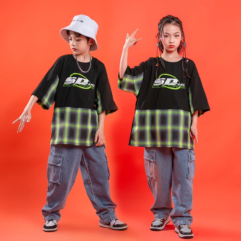 Детская одежда в стиле хип хоп для шоу футболка уличная джинсы брюки карго