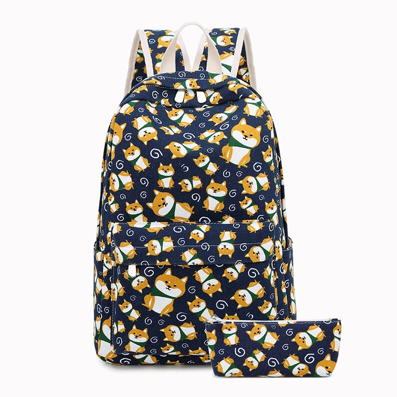 "Новый холщовый Школьный рюкзак, милый школьный рюкзак с принтом, водонепроницаемый рюкзак для начальной школы, школьные сумки для девочек-п..."