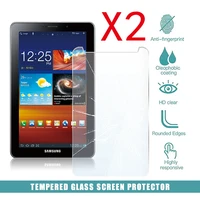 2pcs tablet tempered glass screen protector cover for samsung galaxy tab 7 7 p6800 anti scratch breakage hd tempered film
