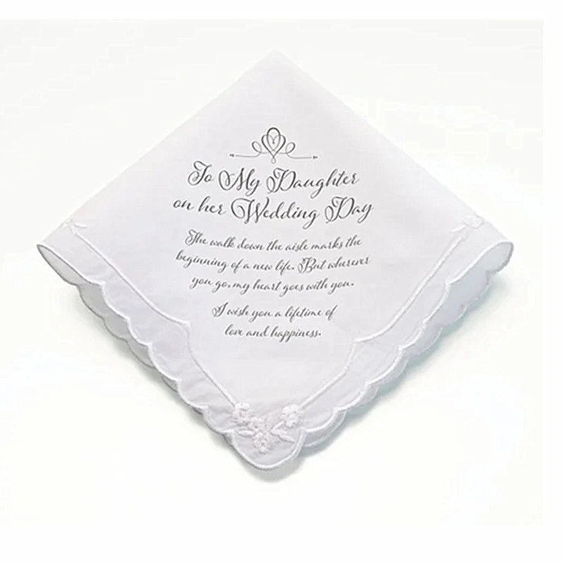 

Свадебные носочки на заказ, носовой платок для моей дочери на свадьбу, свадебный платок от матери до дочери, изысканный подарок