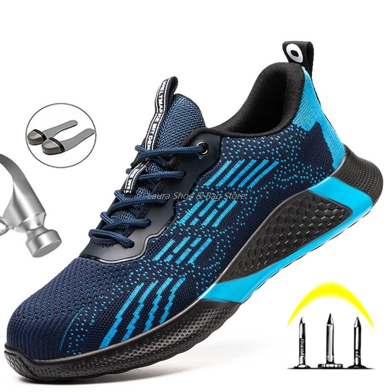 

Fashion Safety Shoes For Men Work Boots Steel Toe Men's Working Boots Anti-Smash Breathable Sneakers Male Safety Boots Man Shoes