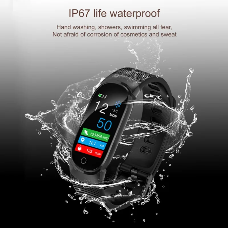 Женский водонепроницаемый смарт браслет с цветным экраном для измерения