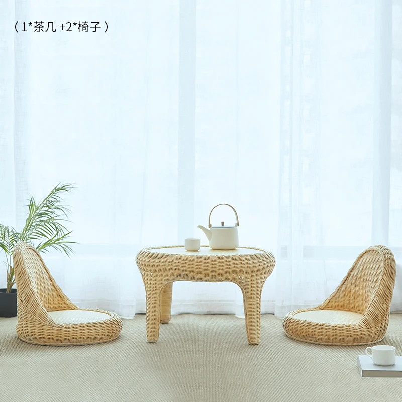 

Handmade Modern simple manual balconysmall tea table household net red Kang Table tatami rattan tea table sillas de patio