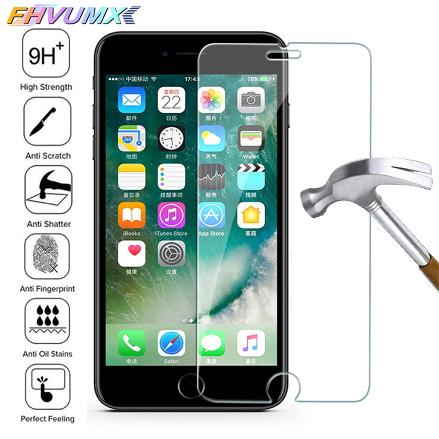 2.5D Защитное стекло для iPhone 7 8 6s Plus X XS Max XR Защитная пленка для экрана 4 5S защитное закаленное стекло для 7 8 6s Plus стекло