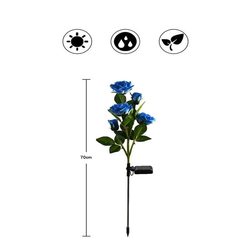 

Solar Light LED Outdoors Rose Flower Lawn Light Waterproof Garden Courtyard Park Path Corridor Lawn Decorative Lighting 1/2pcs