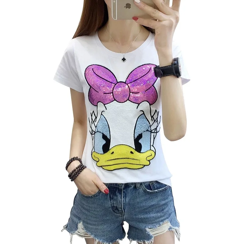 Женская футболка с изображением Уточки Дейзи Футболки рисунками из мультфильмов