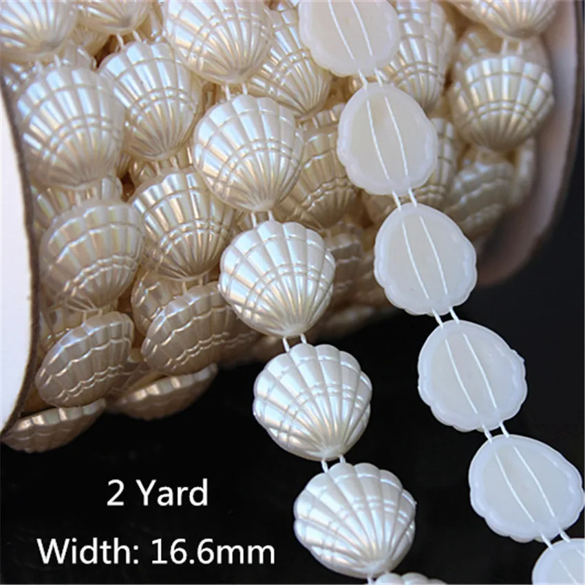 16.6mm 2Yard 1-5 ярдов/сумка мульти-Размер ABS имитация жемчуга бусины цепь отделка для DIY Свадебная вечеринка украшения шьют ювелирные изделия Ремесло АКСЕССУАРЫ WCAA - Цвет: 16.6mm 2Yard