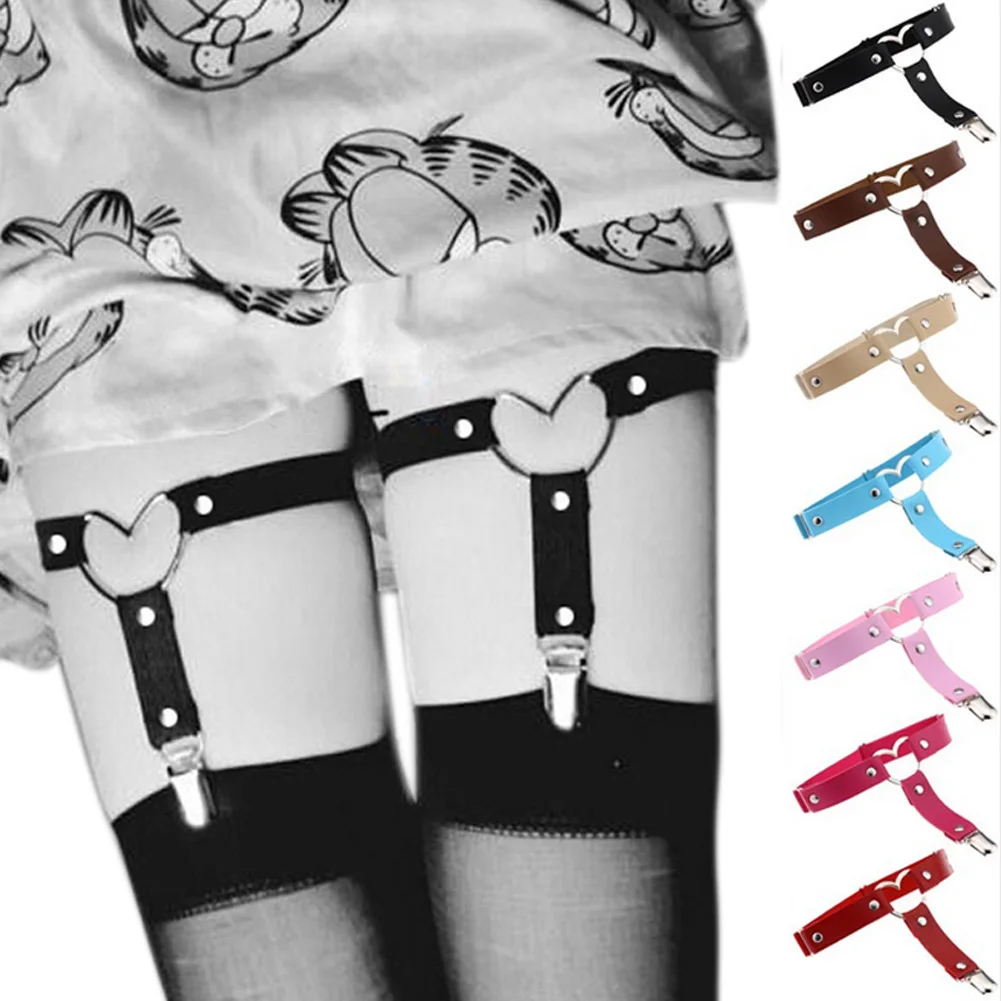 Sexy Women Studded Love Heart Leg Garters Rivet Punk Goth Harajuku Handmade Belt Ring Gift K-BEST | Аксессуары для одежды
