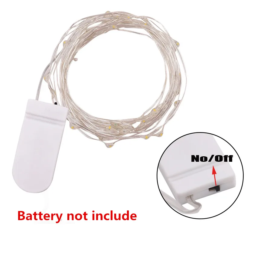 Светодиодный мини светильник 2 м 20 светодиодов 8 цветов серебристый медный